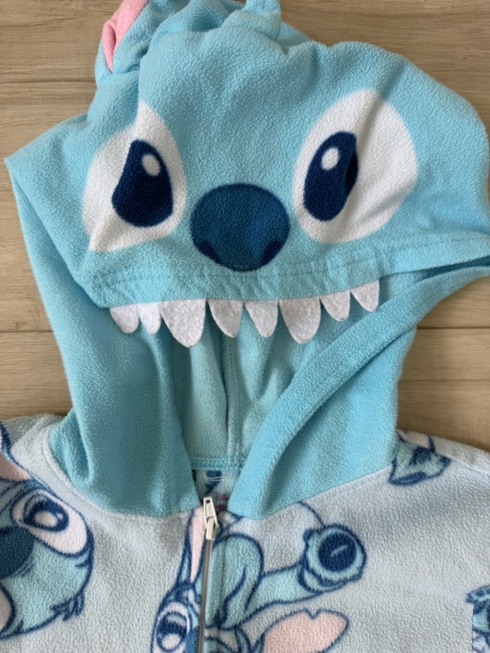 Disney Stitch Pajamas with hoodie girls size large 10/12 - Picture 2 of 4